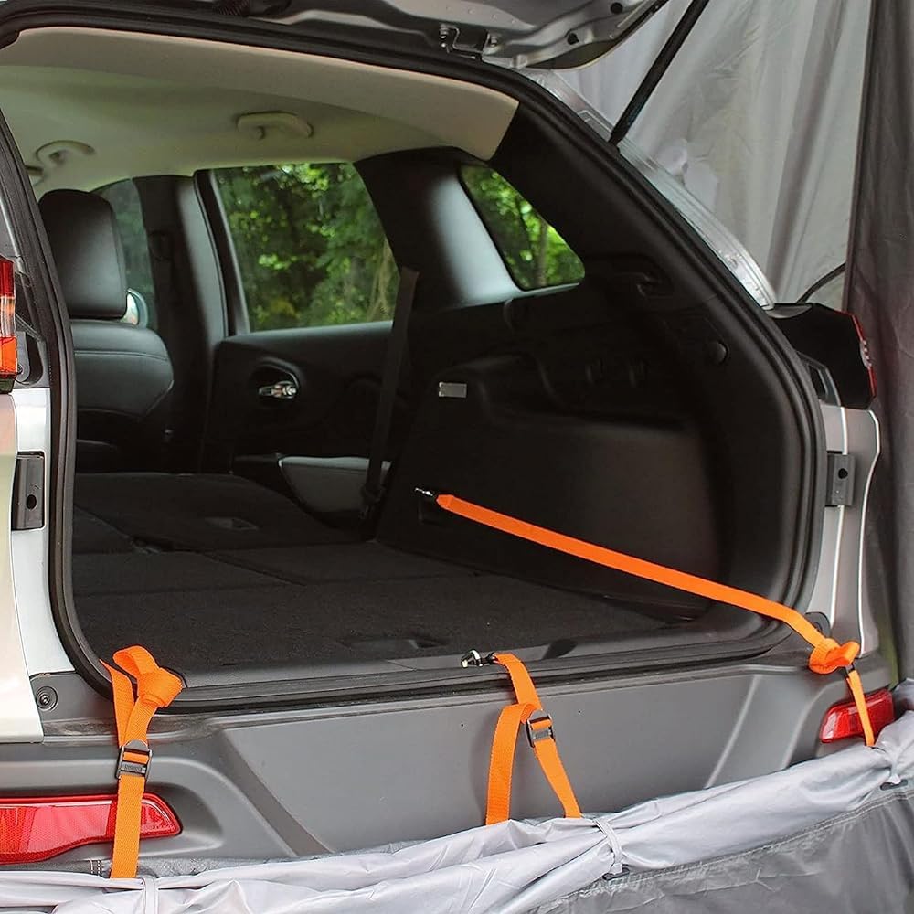 4–6 Person SUV Tailgate Tent – Waterproof Rear Awning Shelter with Screen Room for Car Camping