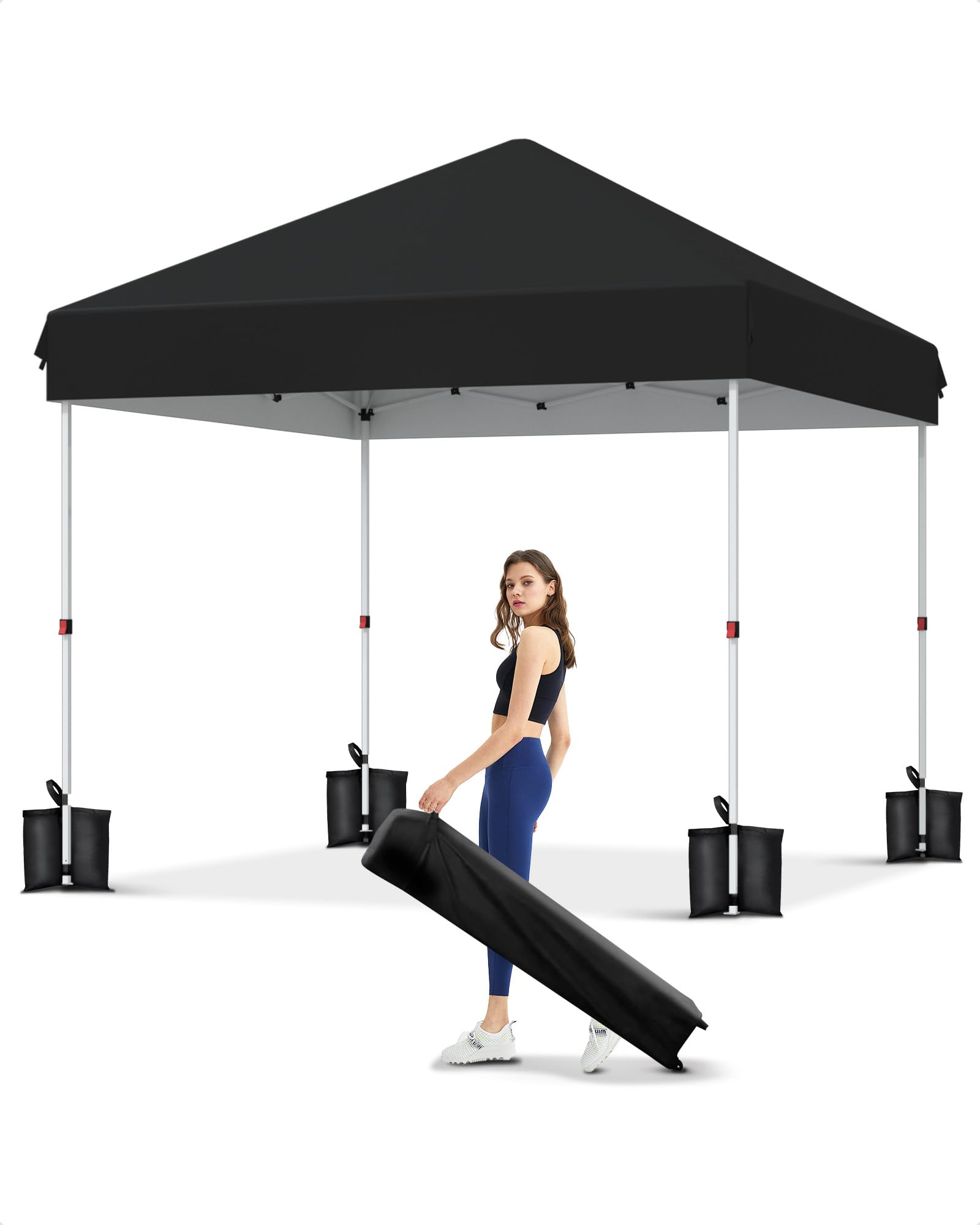 10 × 10 FT Heavy-Duty Pop-Up Canopy Tent – One-Person Setup, Waterproof UPF 50+ Shelter for Events & Markets