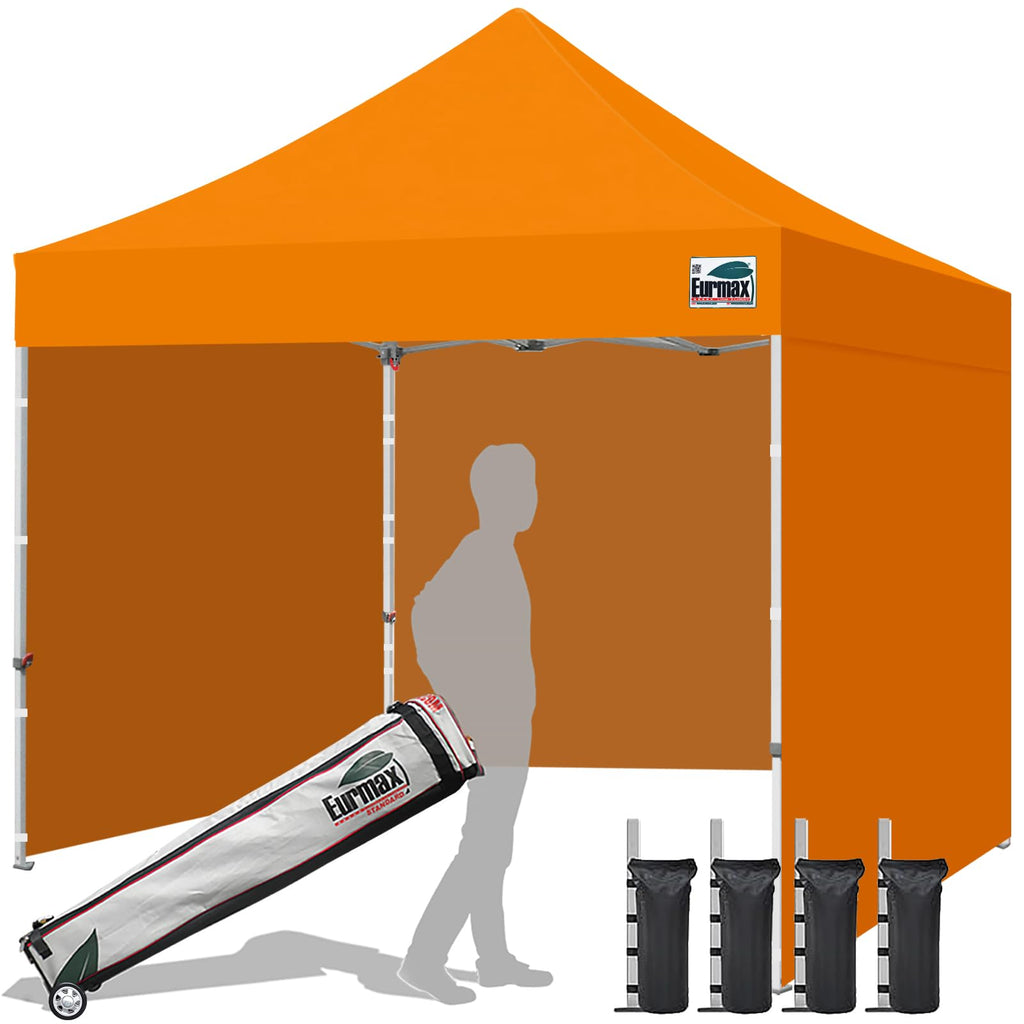 Commercial Pop-Up Canopy Tent – Instant Shelter with 4 Removable Sidewalls, Roller Bag & Sandbags