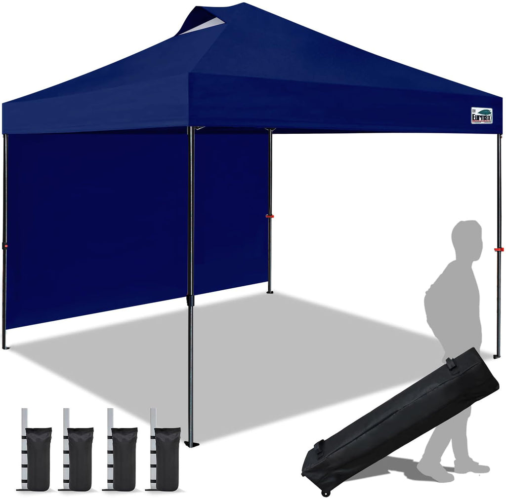 Commercial Pop-Up Canopy Tent – Instant Shelter with 4 Removable Sidewalls, Roller Bag & Sandbags