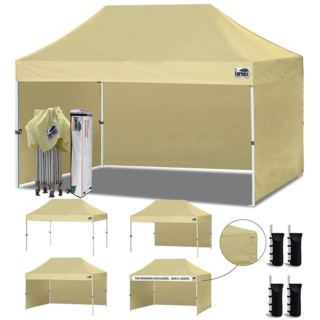 Commercial Pop-Up Canopy Tent – Instant Shelter with 4 Removable Sidewalls, Roller Bag & Sandbags
