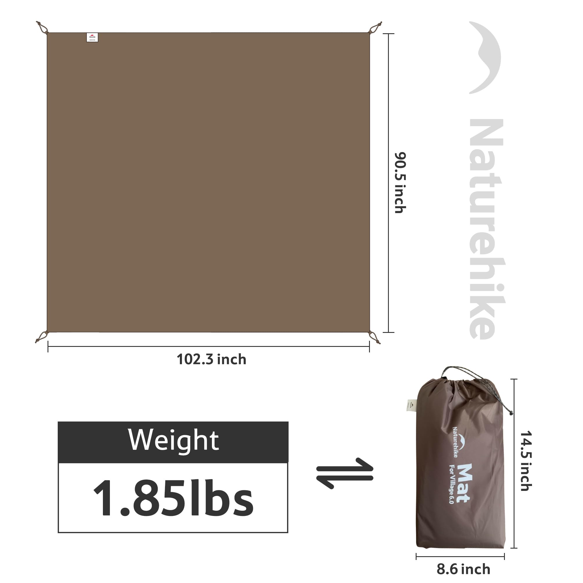 Waterproof Tent Footprint – PU3000 Wear-Resistant Groundsheet Floor Mat for Camping Shelters