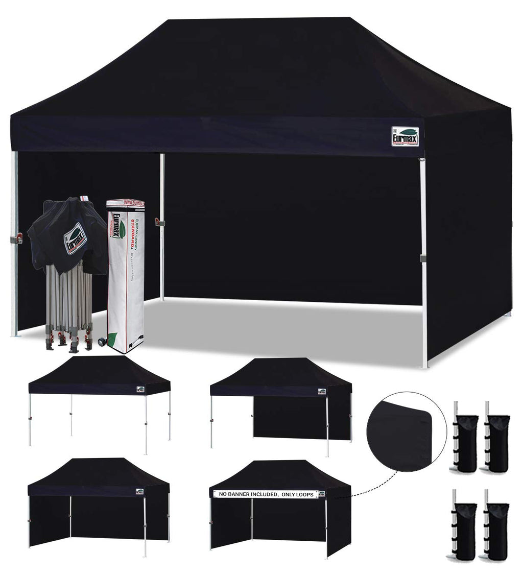 Commercial Pop-Up Canopy Tent – Instant Shelter with 4 Removable Sidewalls, Roller Bag & Sandbags