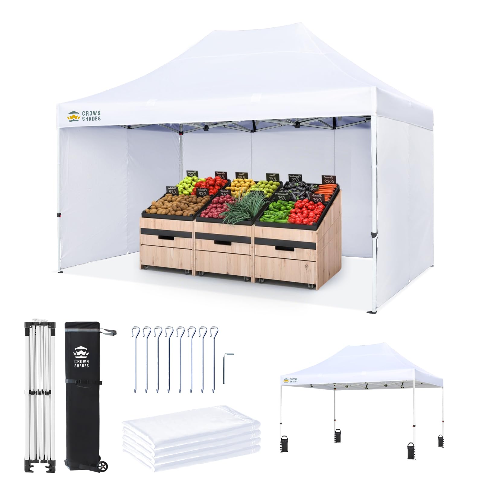 10 × 10 FT Commercial Pop-Up Canopy Tent – Instant Center-Lock Shelter with 4 Sidewalls