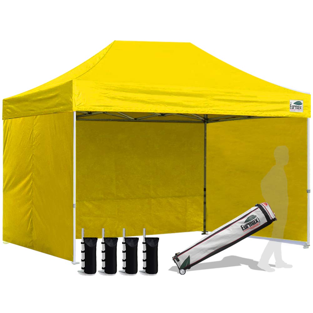 Commercial Pop-Up Canopy Tent – Instant Shelter with 4 Removable Sidewalls, Roller Bag & Sandbags