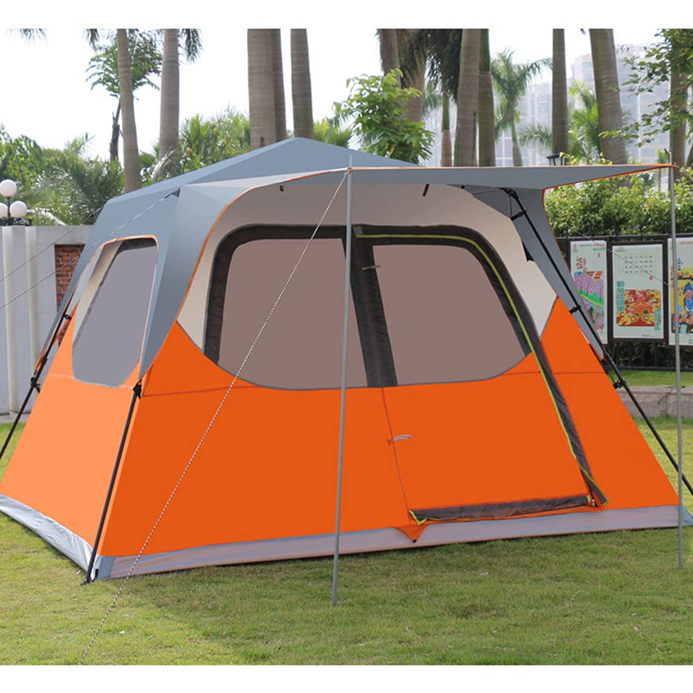 5–8 Person Pop-Up Family Camping Tent with Porch & Double Doors – Foldable Double-Layer Shelter