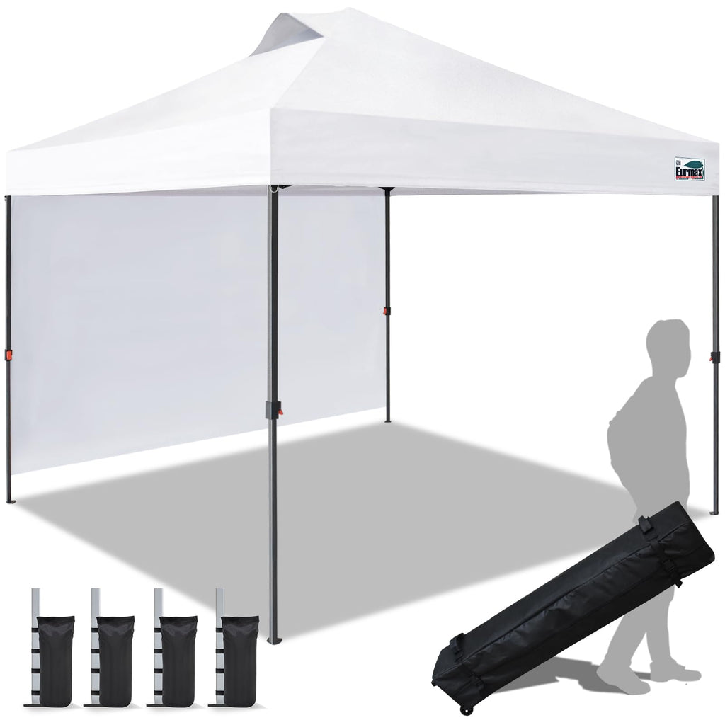 Commercial Pop-Up Canopy Tent – Instant Shelter with 4 Removable Sidewalls, Roller Bag & Sandbags