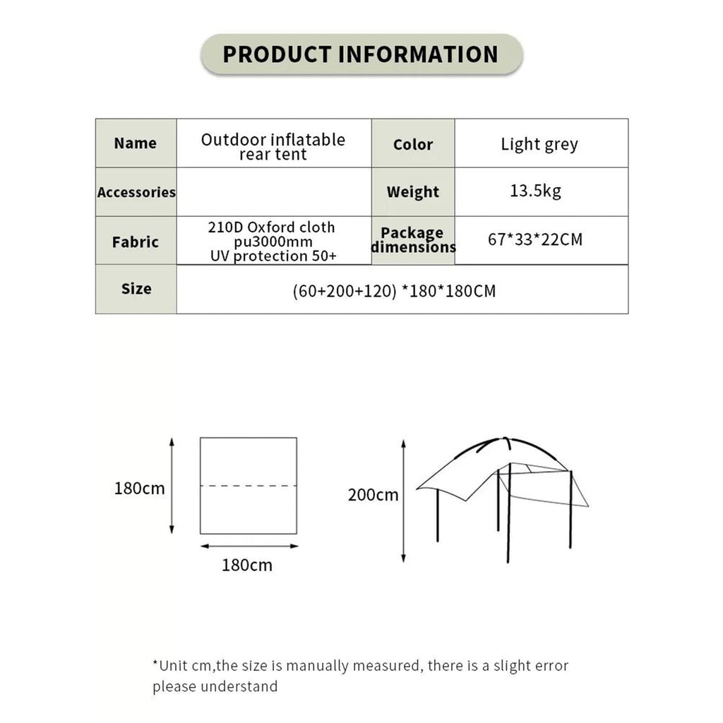 SUV Tailgate Tent – Family Camping Shelter with Spacious Headroom for Outdoor Travel & Camping