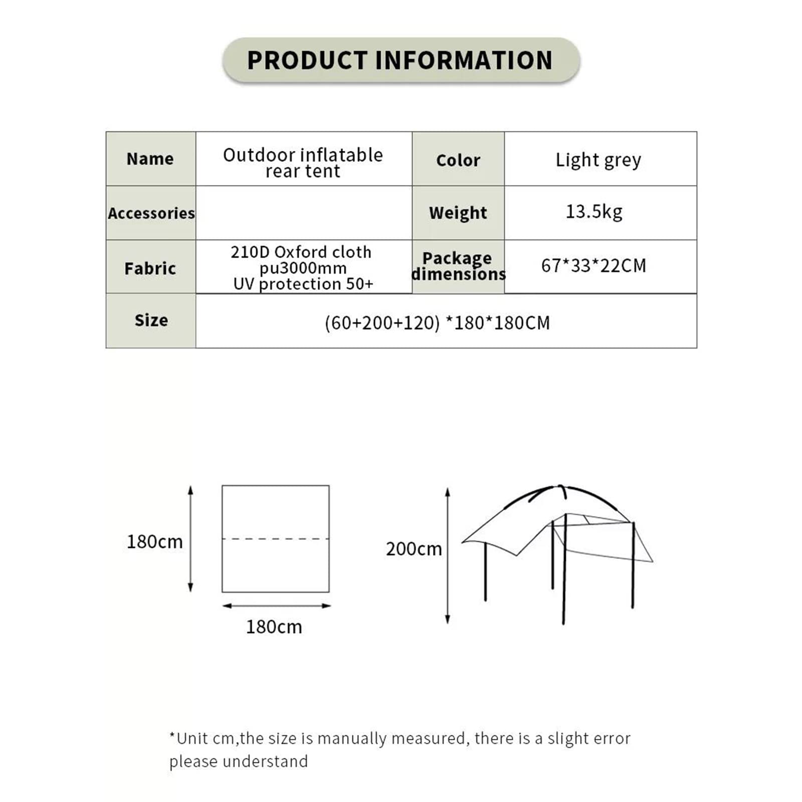 SUV Tailgate Tent – Family Camping Shelter with Spacious Headroom for Outdoor Travel & Camping