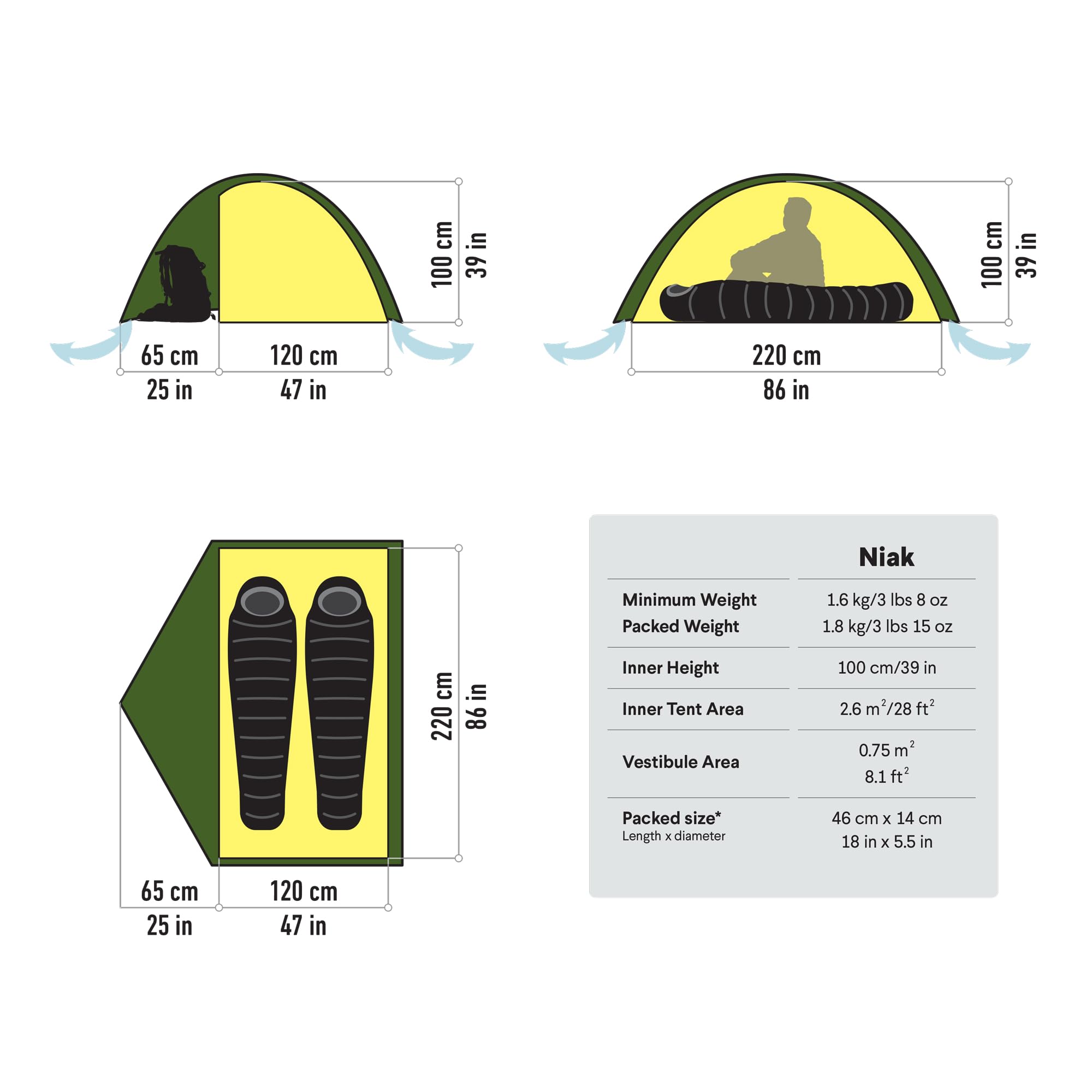 2-Person 3-Season Backpacking Tent – Lightweight Shelter for 1–2 People