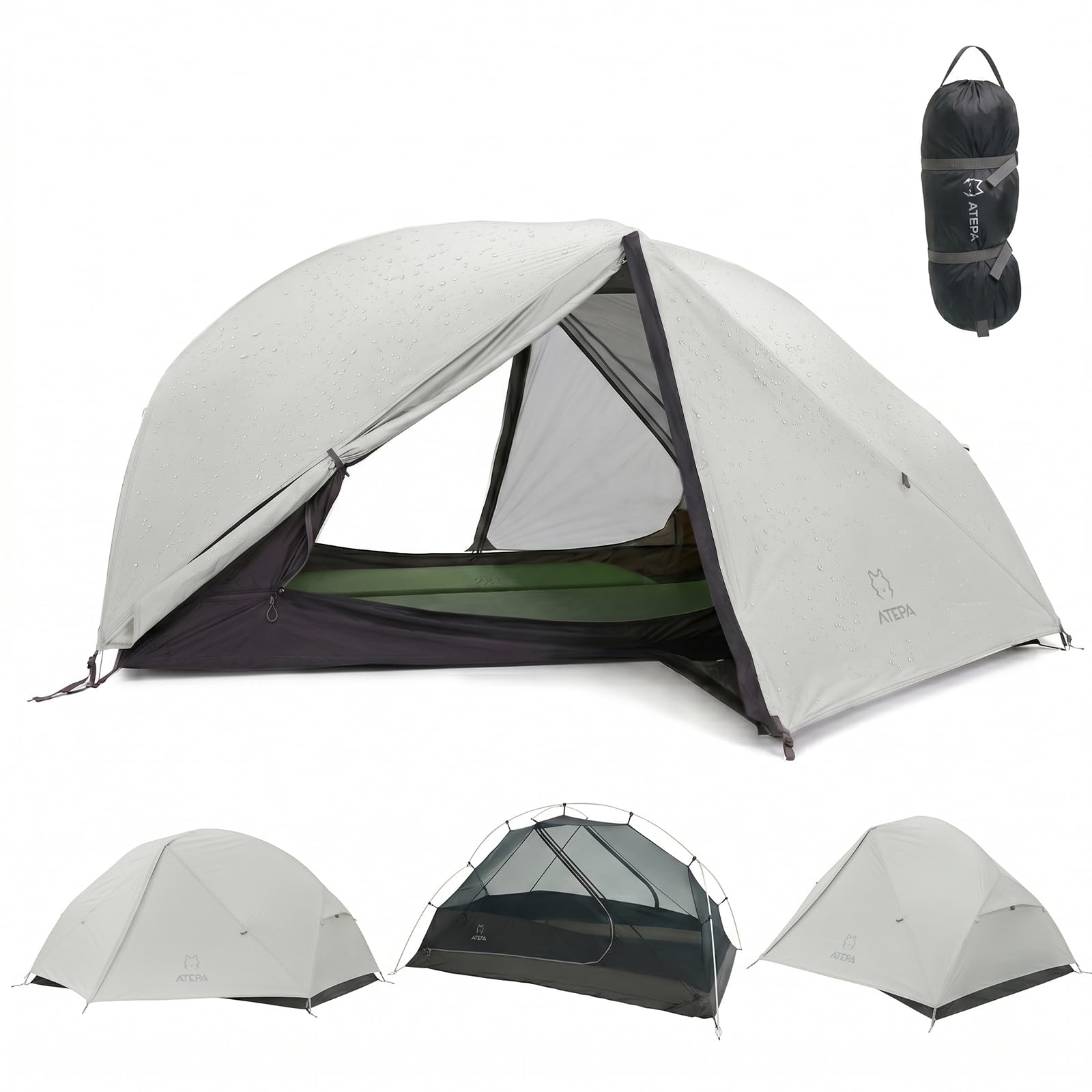 Ultralight 1–2 Person Backpacking Tent – 20D SilNylon 4-Season Waterproof Freestanding Shelter with Vestibule