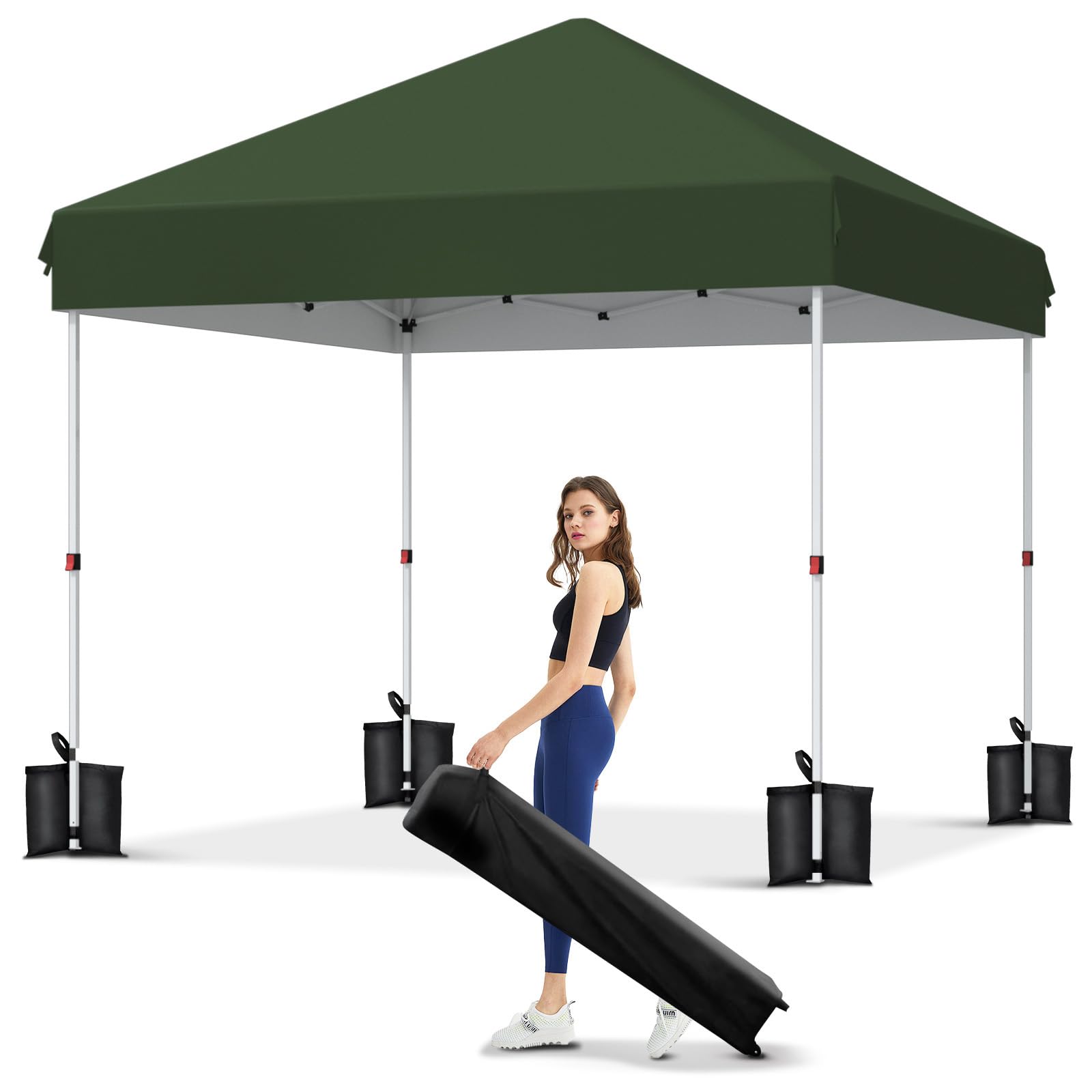 10 × 10 FT Heavy-Duty Pop-Up Canopy Tent – One-Person Setup, Waterproof UPF 50+ Shelter for Events & Markets