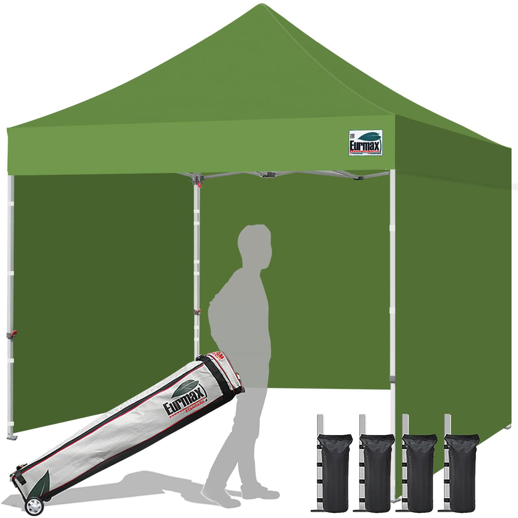 Commercial Pop-Up Canopy Tent – Instant Shelter with 4 Removable Sidewalls, Roller Bag & Sandbags