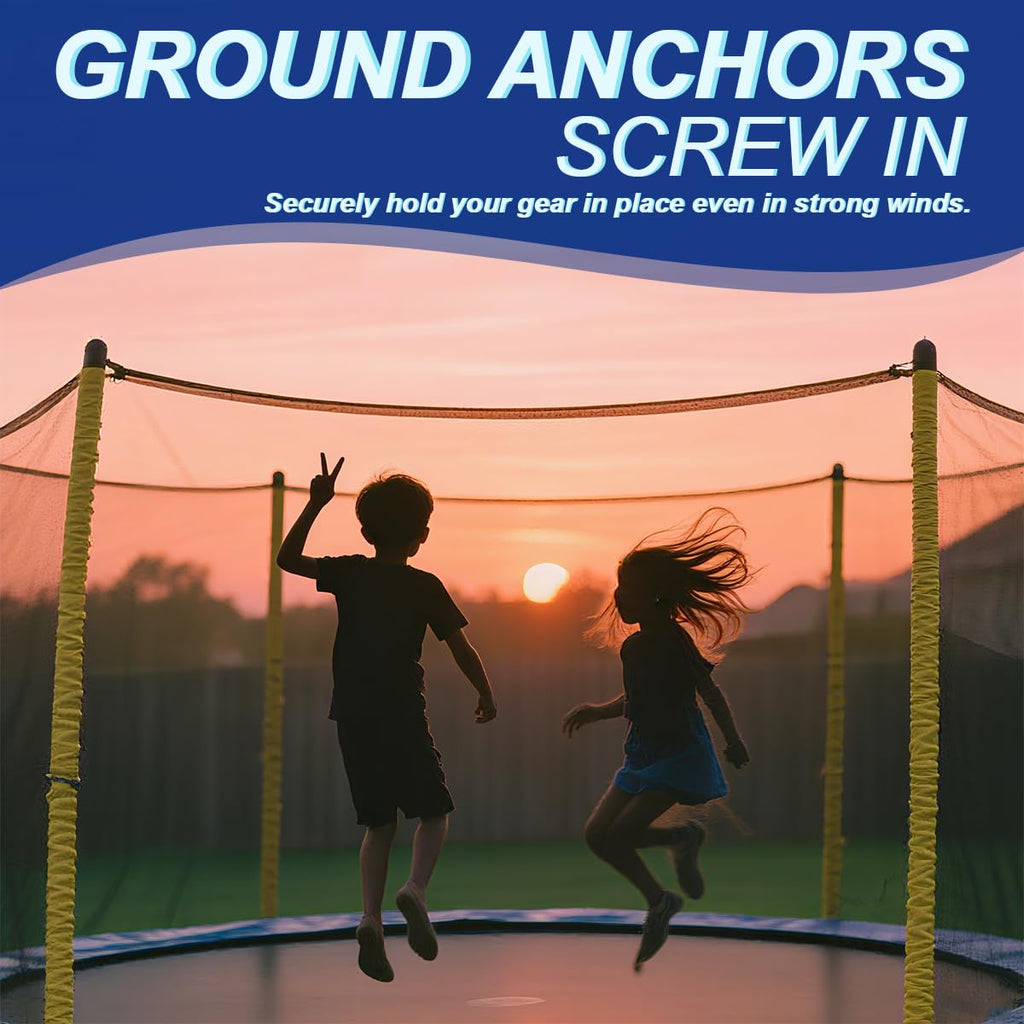 12-Inch Steel Screw-In Tent Stakes – Heavy-Duty Ground Anchor Kit with Driver & Storage Bag (8 Pack)