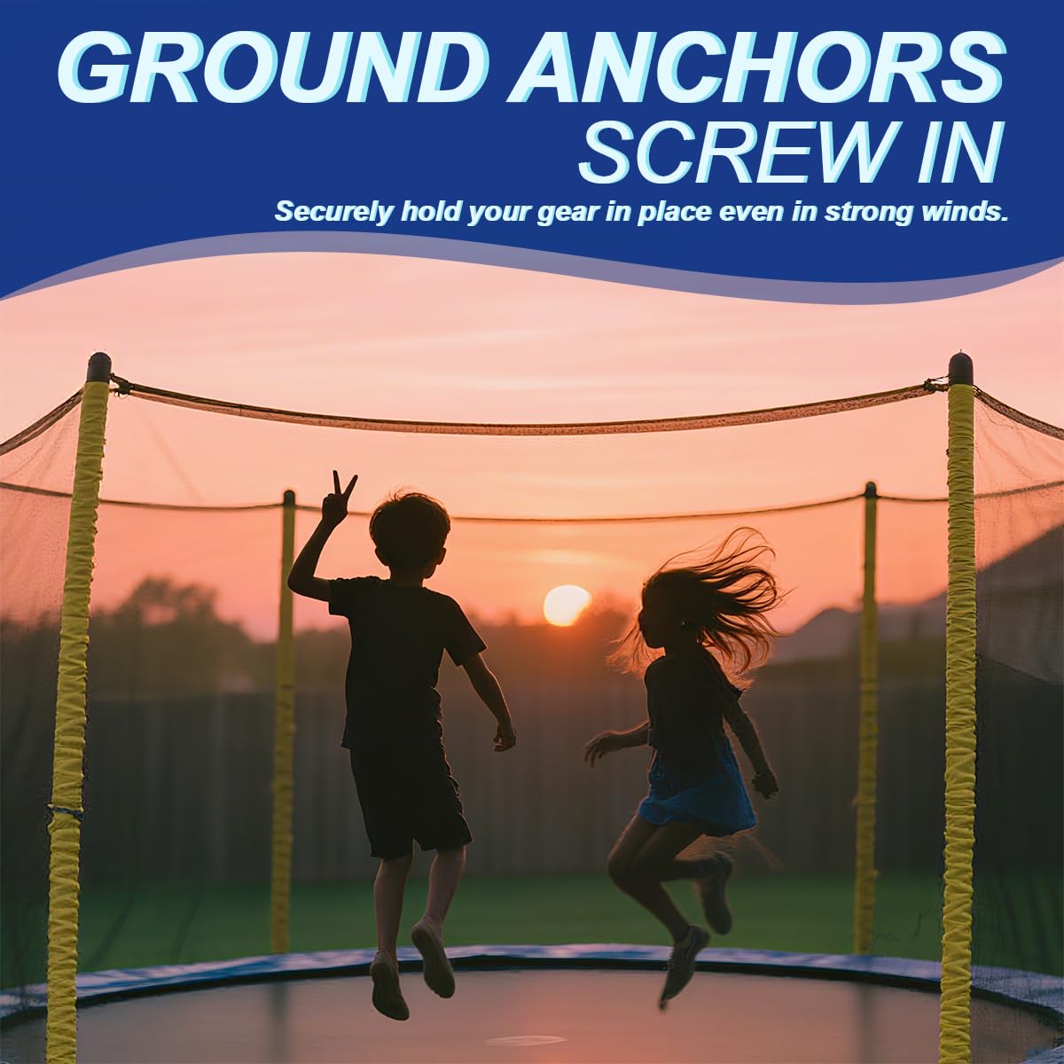 12-Inch Steel Screw-In Tent Stakes – Heavy-Duty Ground Anchor Kit with Driver & Storage Bag (8 Pack)