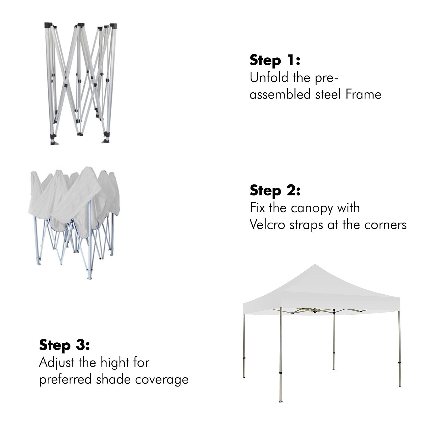 20' × 10' Canopy Tent with Aluminum Frame & Carry Bag – 420D Oxford Polyester Shelter, White