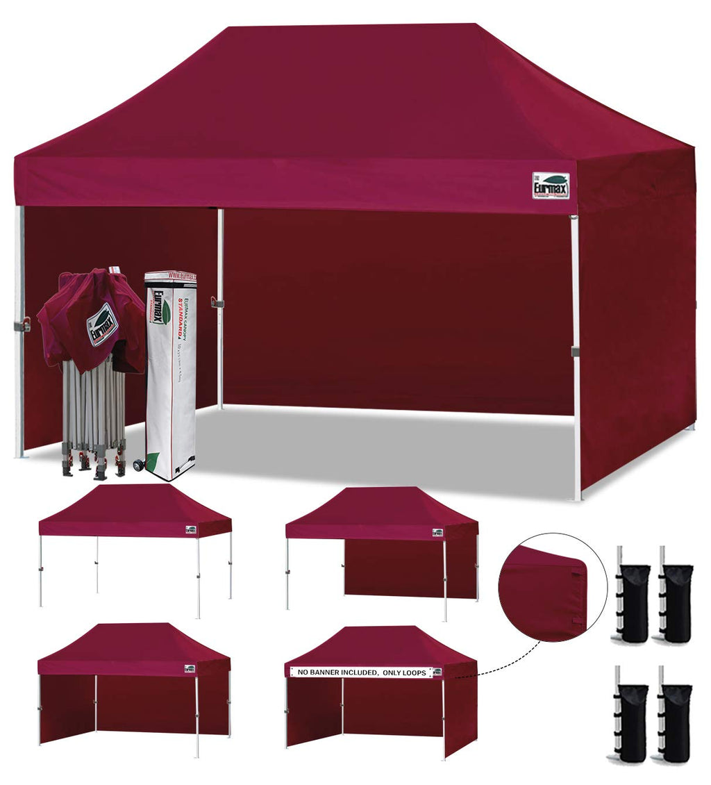 Commercial Pop-Up Canopy Tent – Instant Shelter with 4 Removable Sidewalls, Roller Bag & Sandbags