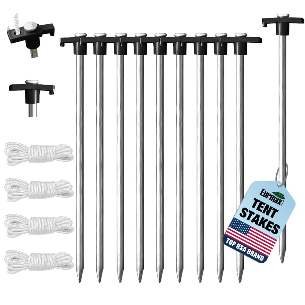 Galvanized Tent Stakes & Hammer Set – Heavy-Duty Non-Rust Anchors for Camping & Canopies