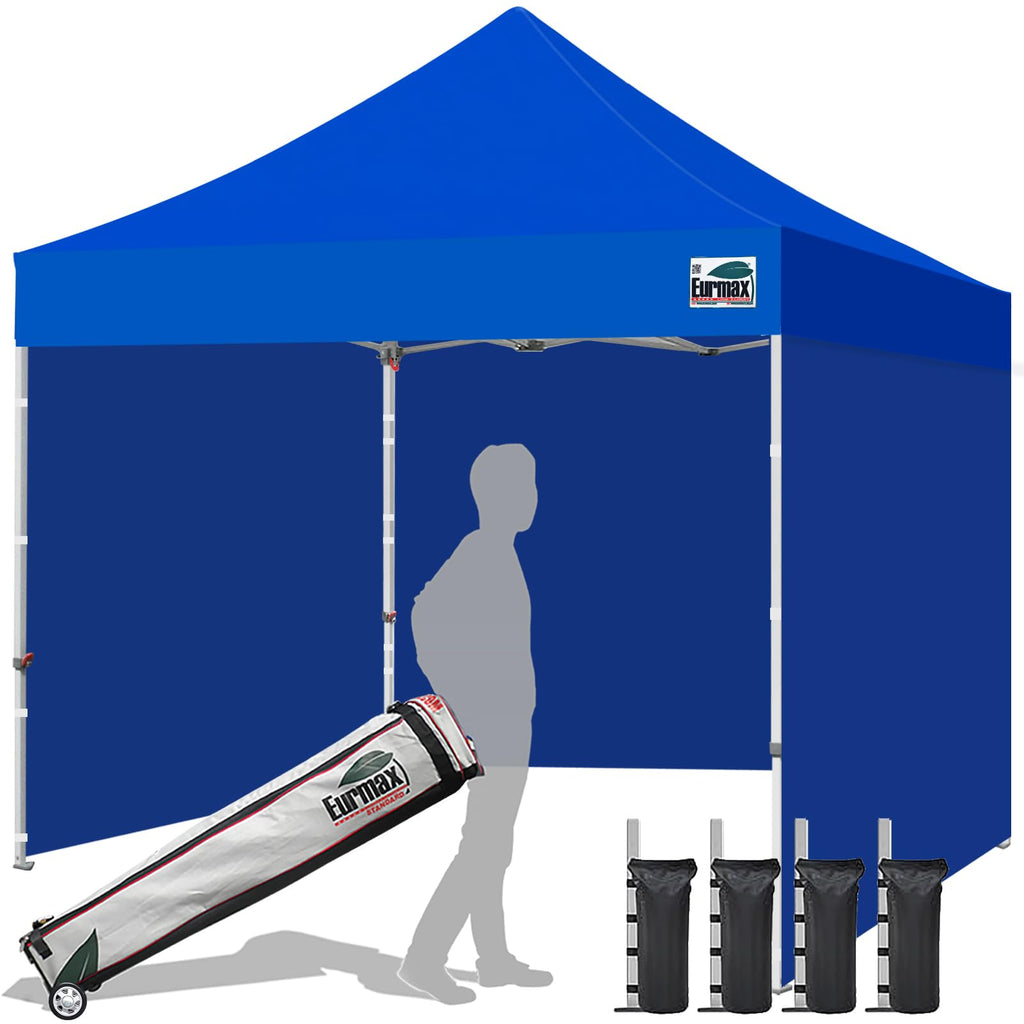 Commercial Pop-Up Canopy Tent – Instant Shelter with 4 Removable Sidewalls, Roller Bag & Sandbags