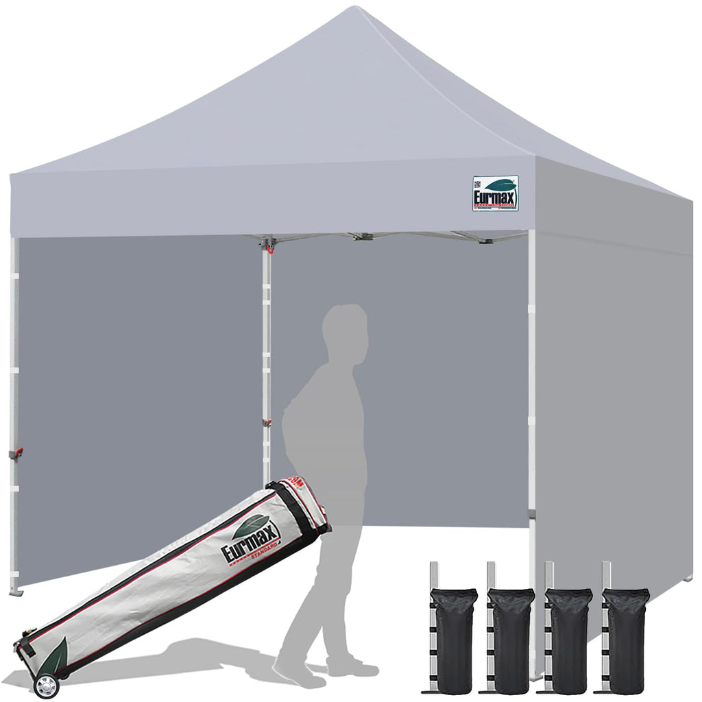 Commercial Pop-Up Canopy Tent – Instant Shelter with 4 Removable Sidewalls, Roller Bag & Sandbags