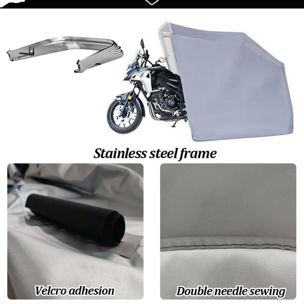 Portable Motorcycle Storage Shelter – Waterproof Foldable Garage Tent with Lock for All-Weather Protection