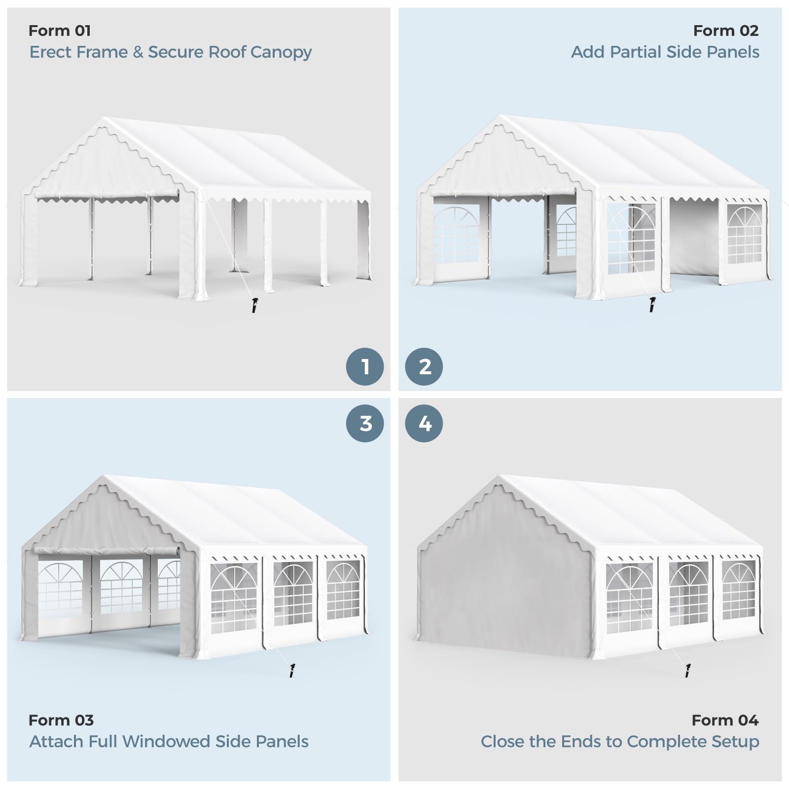 Heavy-Duty Canopy Tent – Outdoor Gazebo Shelter with Removable Sidewalls for Events & Camping