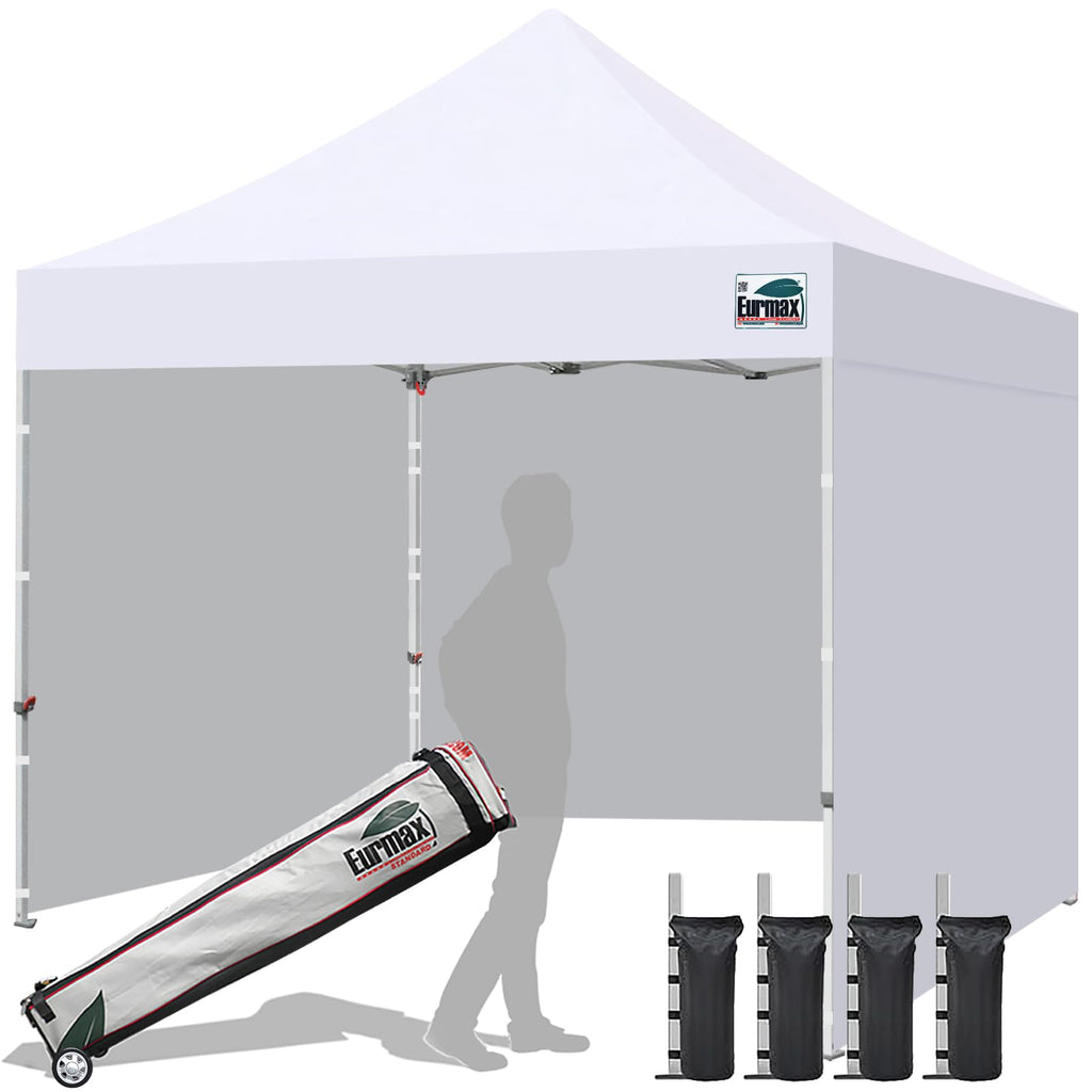 Commercial Pop-Up Canopy Tent – Instant Shelter with 4 Removable Sidewalls, Roller Bag & Sandbags