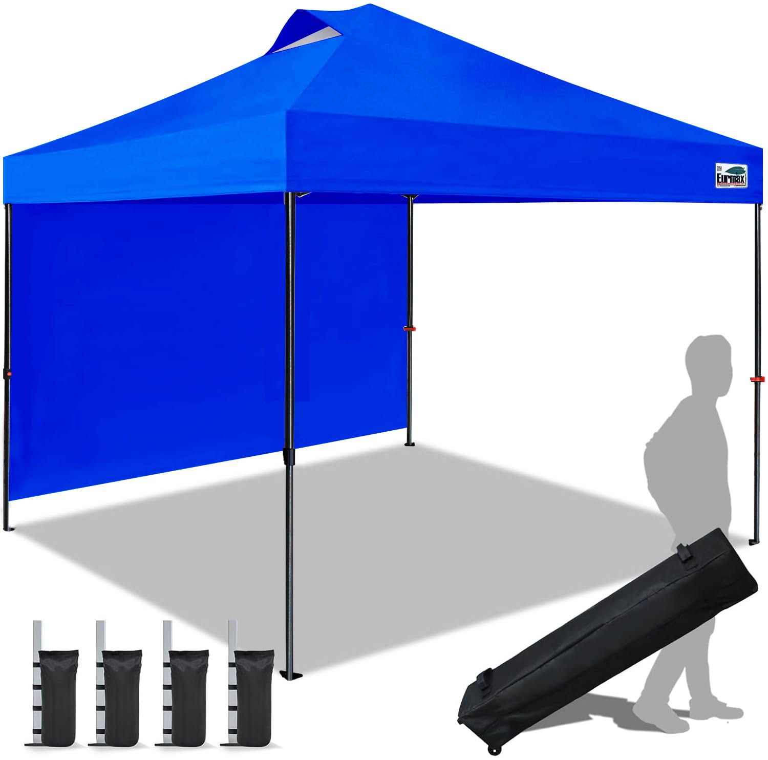 Commercial Pop-Up Canopy Tent – Instant Shelter with 4 Removable Sidewalls, Roller Bag & Sandbags
