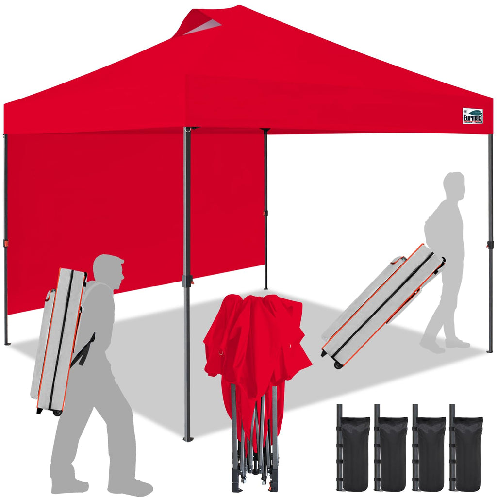 Commercial Pop-Up Canopy Tent – Instant Shelter with 4 Removable Sidewalls, Roller Bag & Sandbags