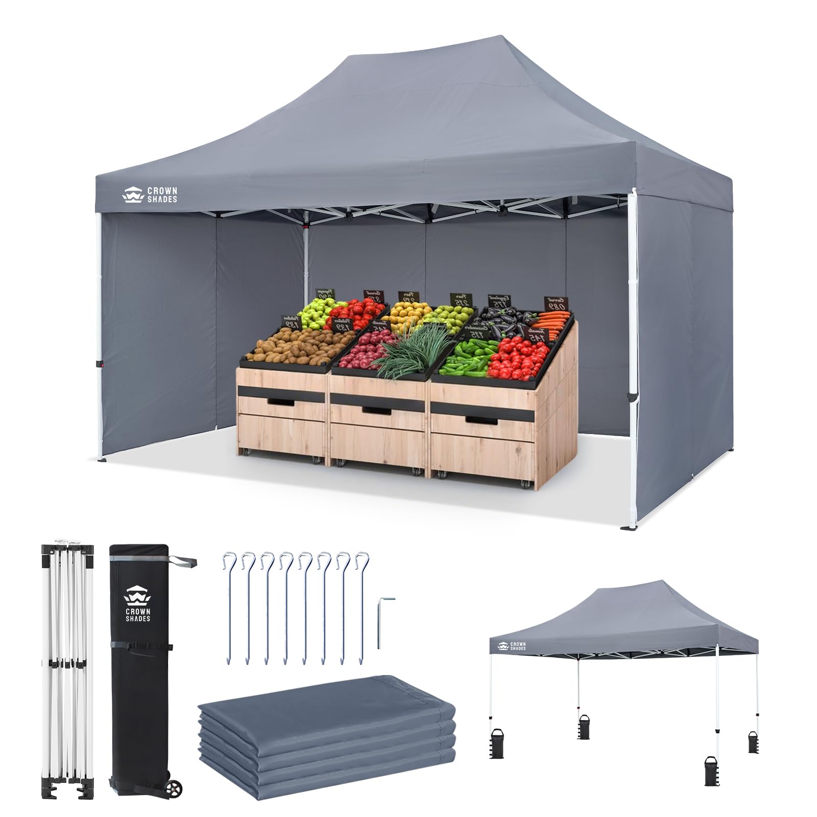 10 × 10 FT Commercial Pop-Up Canopy Tent – Instant Center-Lock Shelter with 4 Sidewalls