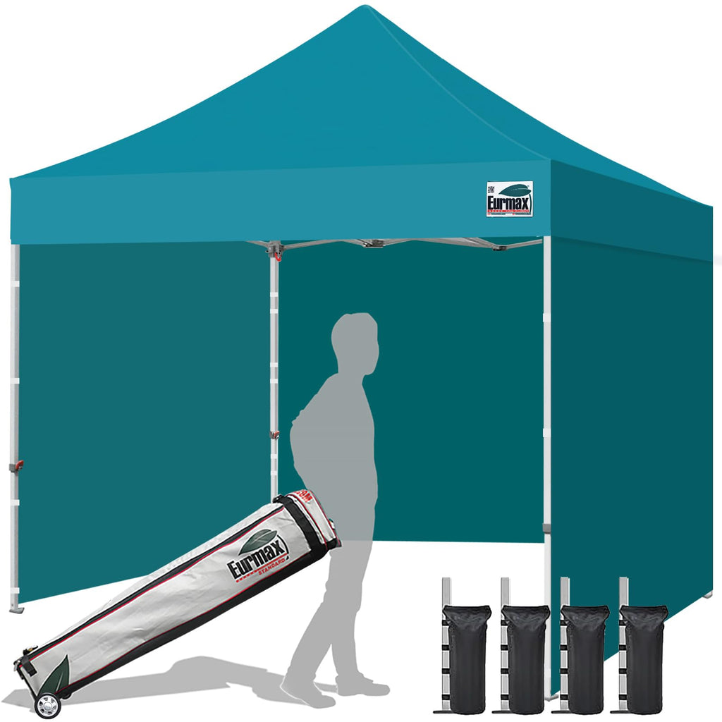 Commercial Pop-Up Canopy Tent – Instant Shelter with 4 Removable Sidewalls, Roller Bag & Sandbags