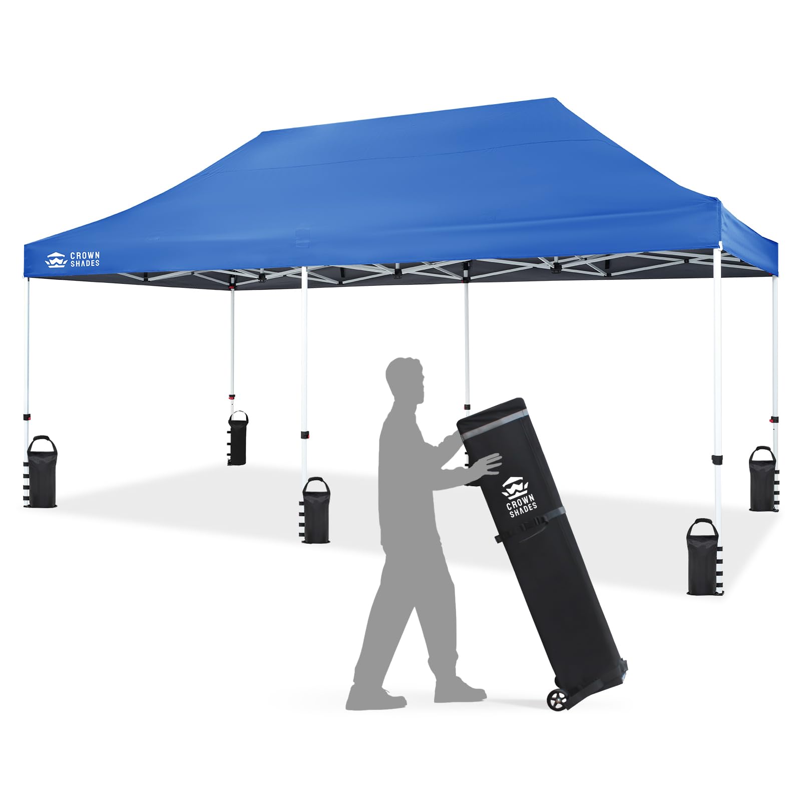 Commercial Pop-Up Canopy Tent – Instant 1-Person Setup with 400D Silver-Coated Fabric, Wheels & Carry Bag