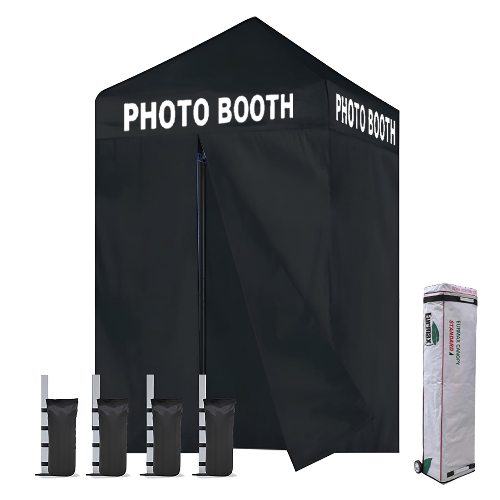Commercial Pop-Up Canopy Tent – Instant Shelter with 4 Removable Sidewalls, Roller Bag & Sandbags