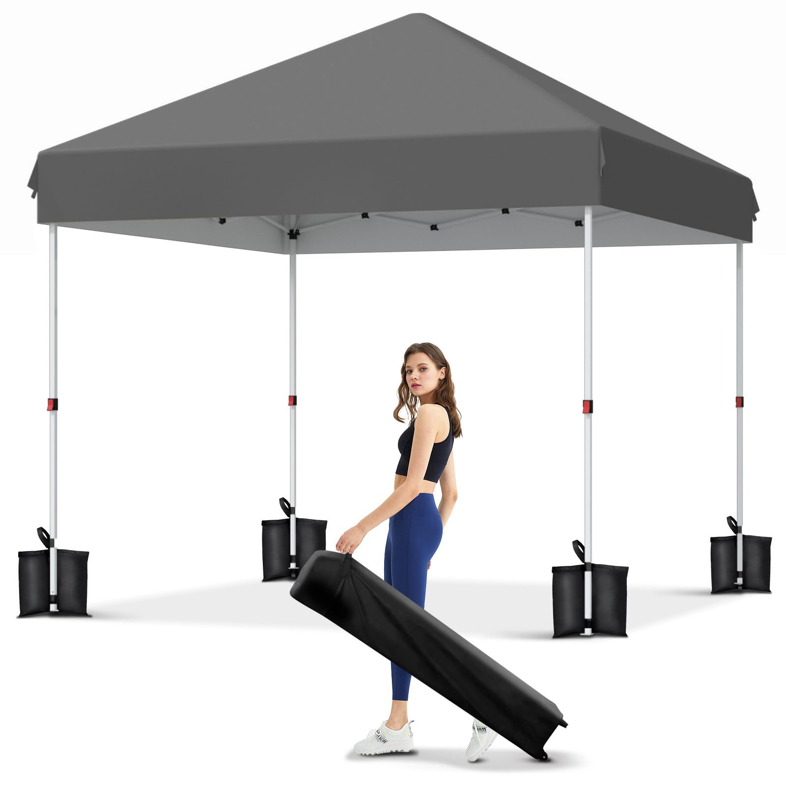 10 × 10 FT Heavy-Duty Pop-Up Canopy Tent – One-Person Setup, Waterproof UPF 50+ Shelter for Events & Markets