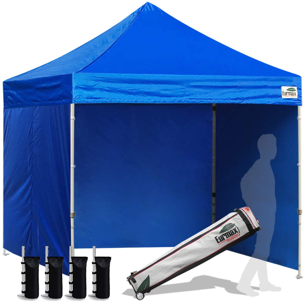 Commercial Pop-Up Canopy Tent – Instant Shelter with 4 Removable Sidewalls, Roller Bag & Sandbags