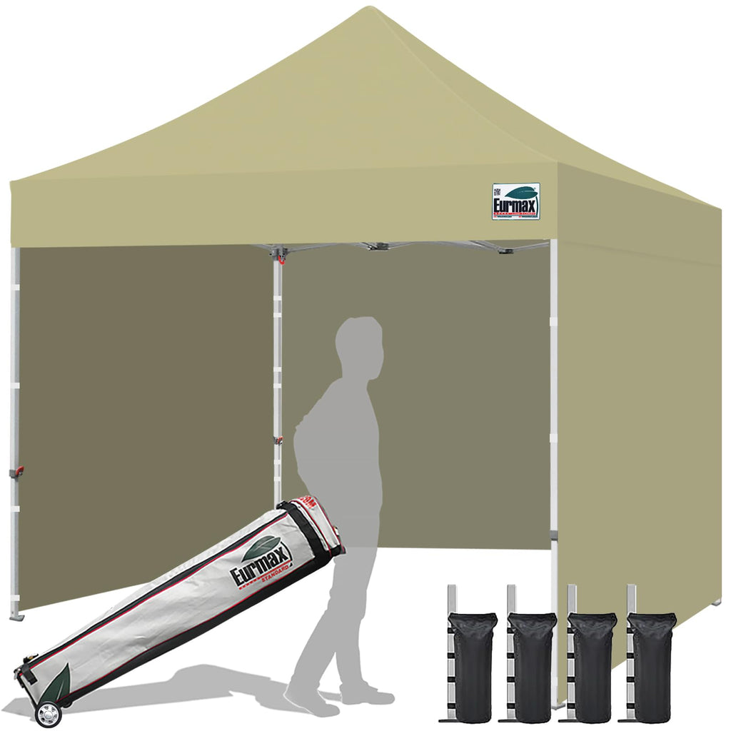 Commercial Pop-Up Canopy Tent – Instant Shelter with 4 Removable Sidewalls, Roller Bag & Sandbags