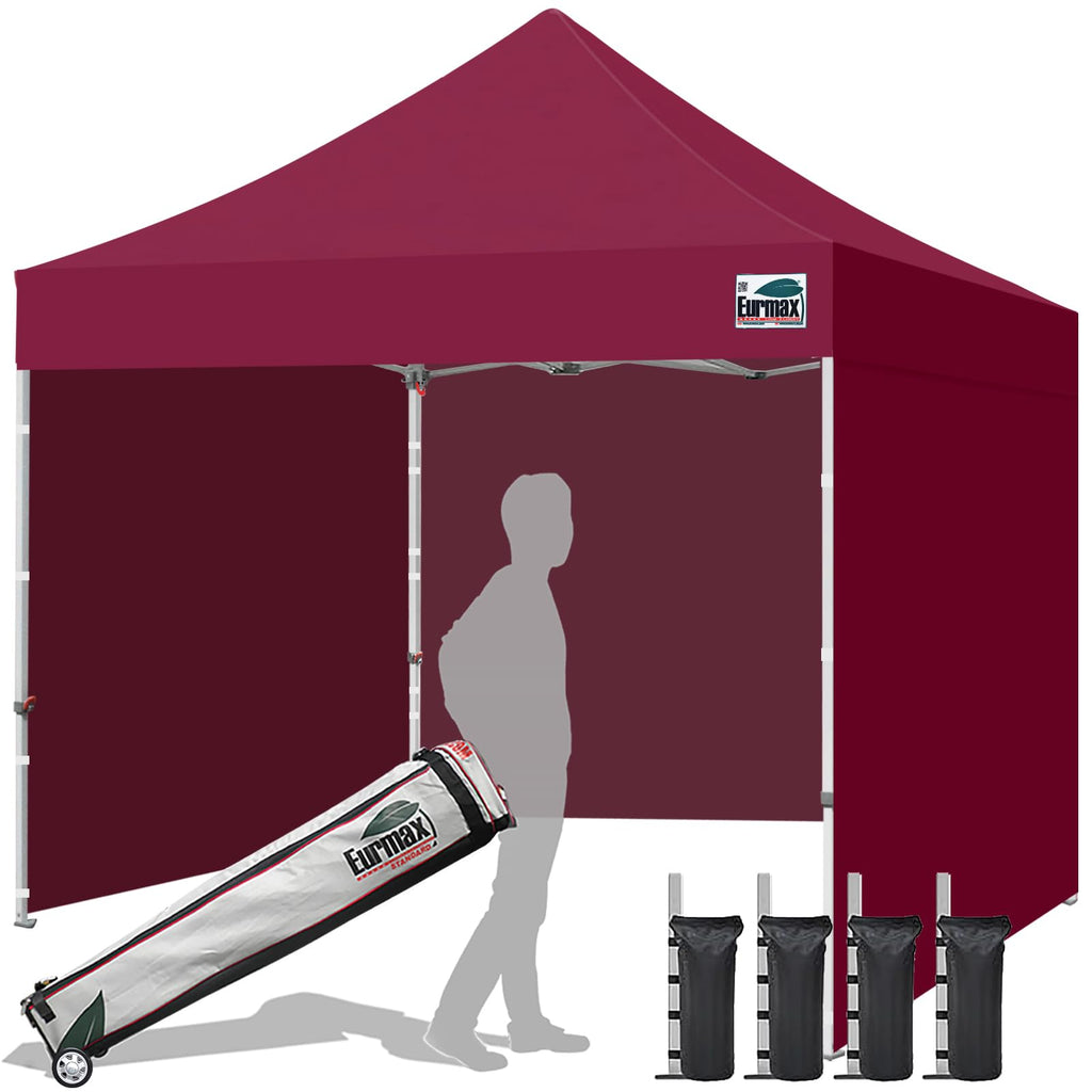 Commercial Pop-Up Canopy Tent – Instant Shelter with 4 Removable Sidewalls, Roller Bag & Sandbags