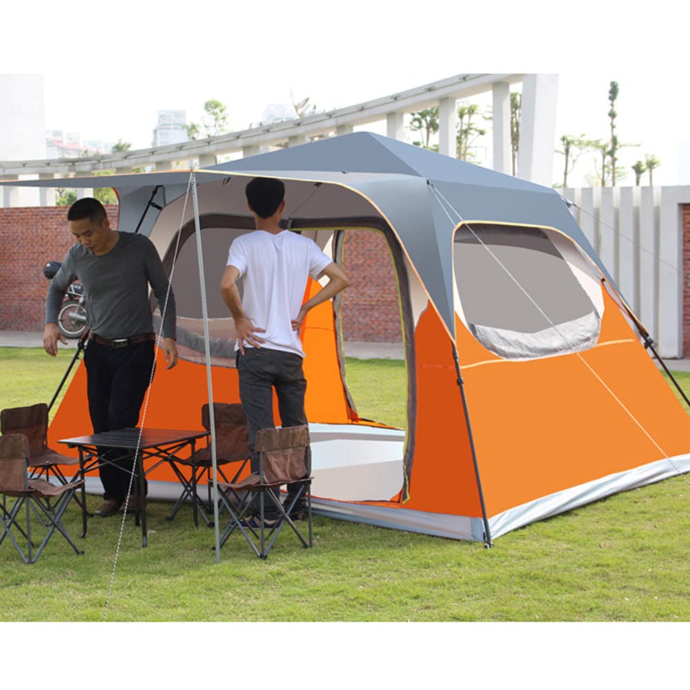 5–8 Person Pop-Up Family Camping Tent with Porch & Double Doors – Foldable Double-Layer Shelter