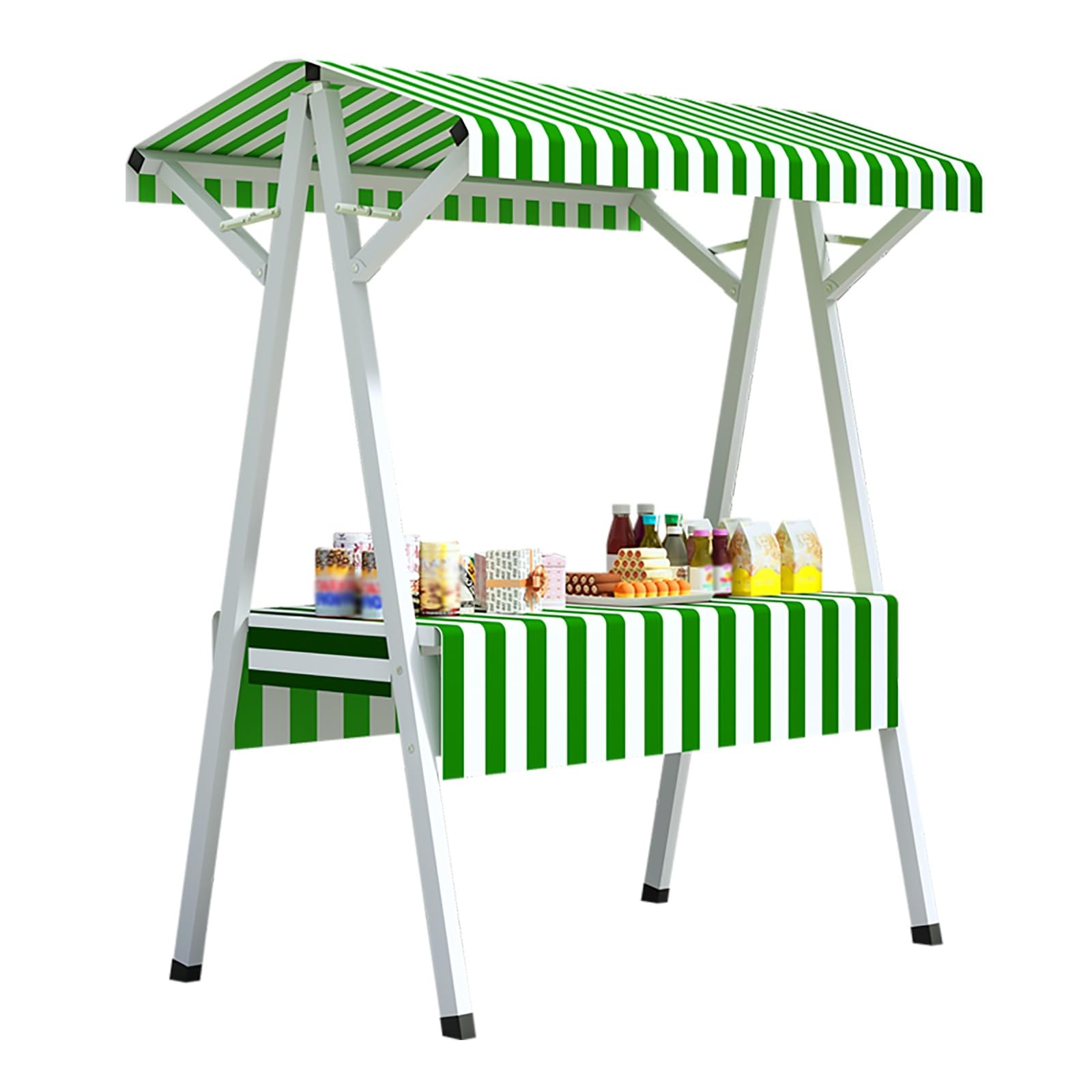 Mobile Food Cart with Canopy – 4-Wheel Vendor Stand for Markets, Festivals & Outdoor Events
