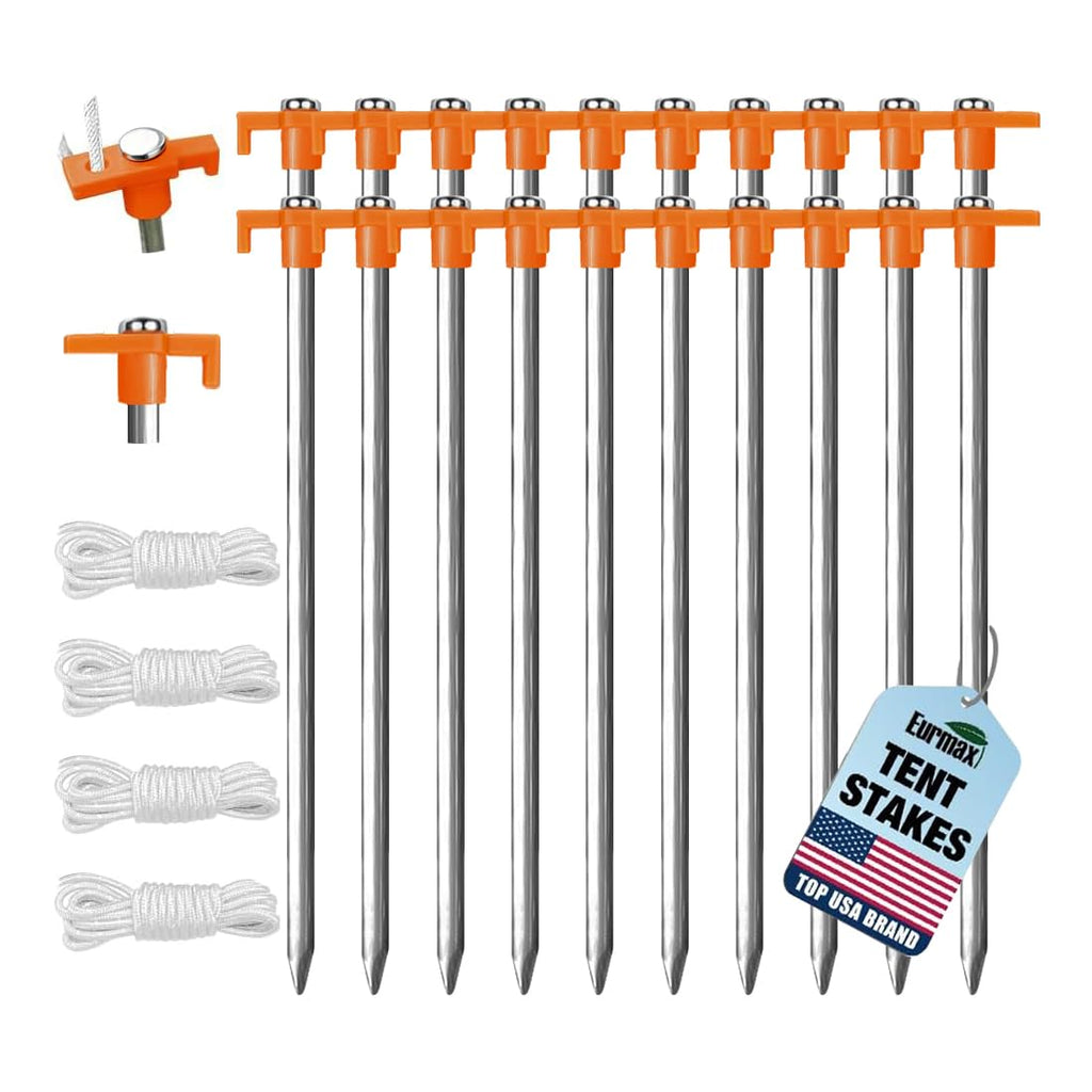 Galvanized Tent Stakes & Hammer Set – Heavy-Duty Non-Rust Anchors for Camping & Canopies