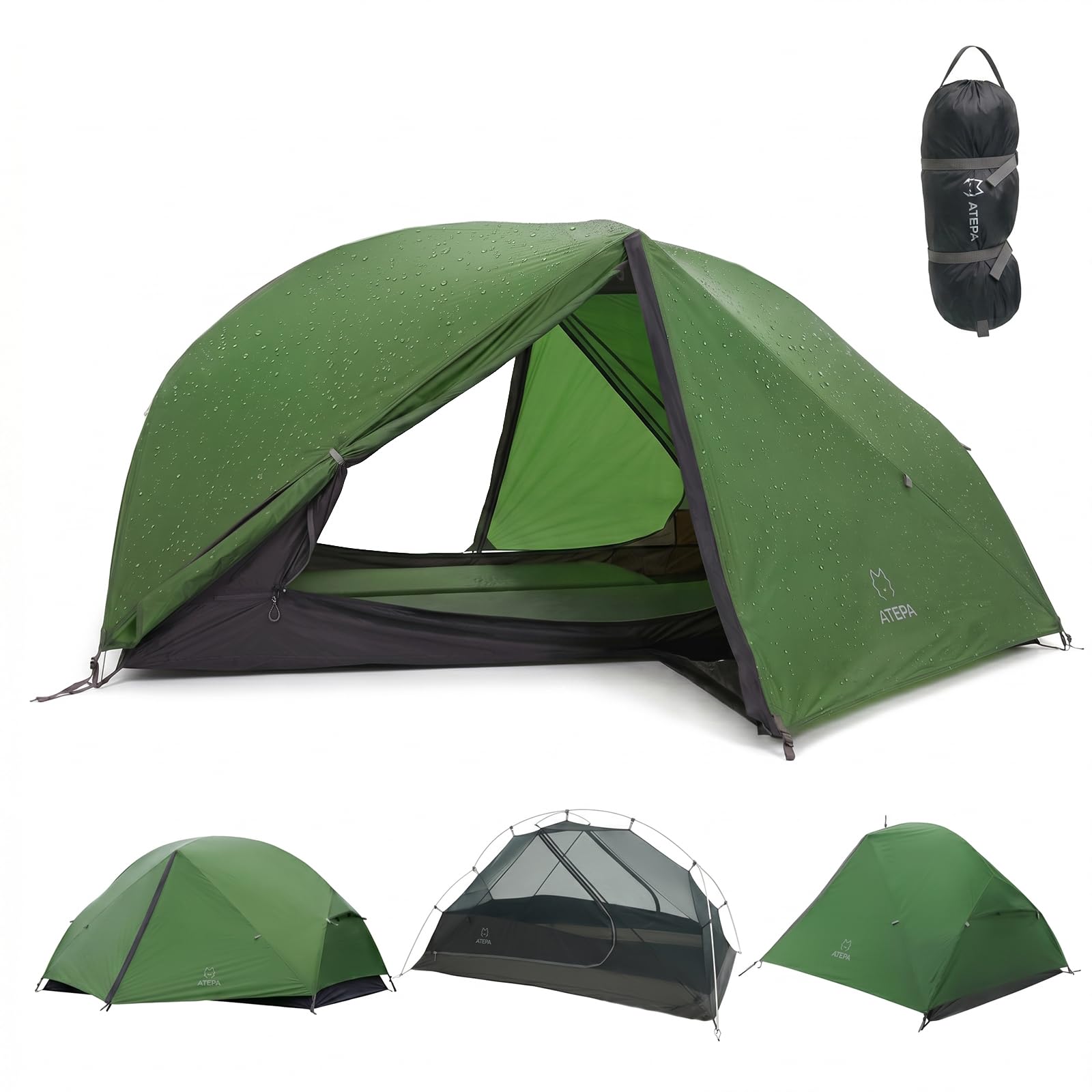 Ultralight 1–2 Person Backpacking Tent – 20D SilNylon 4-Season Waterproof Freestanding Shelter with Vestibule