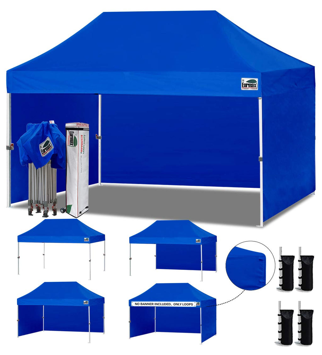 Commercial Pop-Up Canopy Tent – Instant Shelter with 4 Removable Sidewalls, Roller Bag & Sandbags