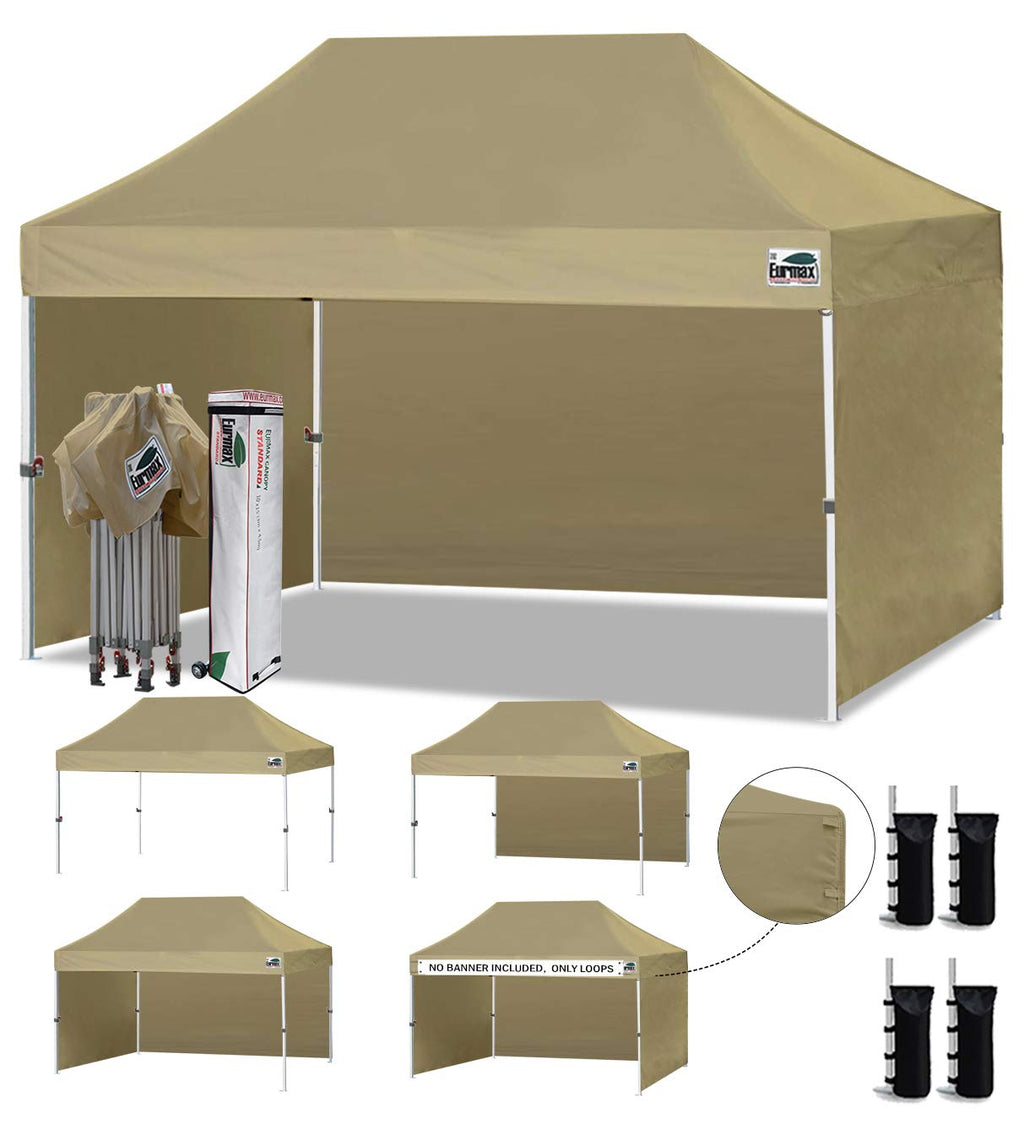 Commercial Pop-Up Canopy Tent – Instant Shelter with 4 Removable Sidewalls, Roller Bag & Sandbags