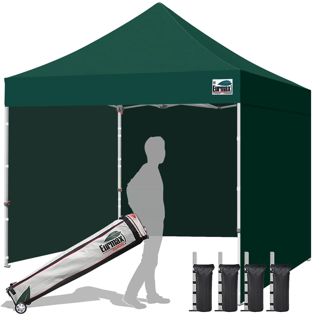 Commercial Pop-Up Canopy Tent – Instant Shelter with 4 Removable Sidewalls, Roller Bag & Sandbags