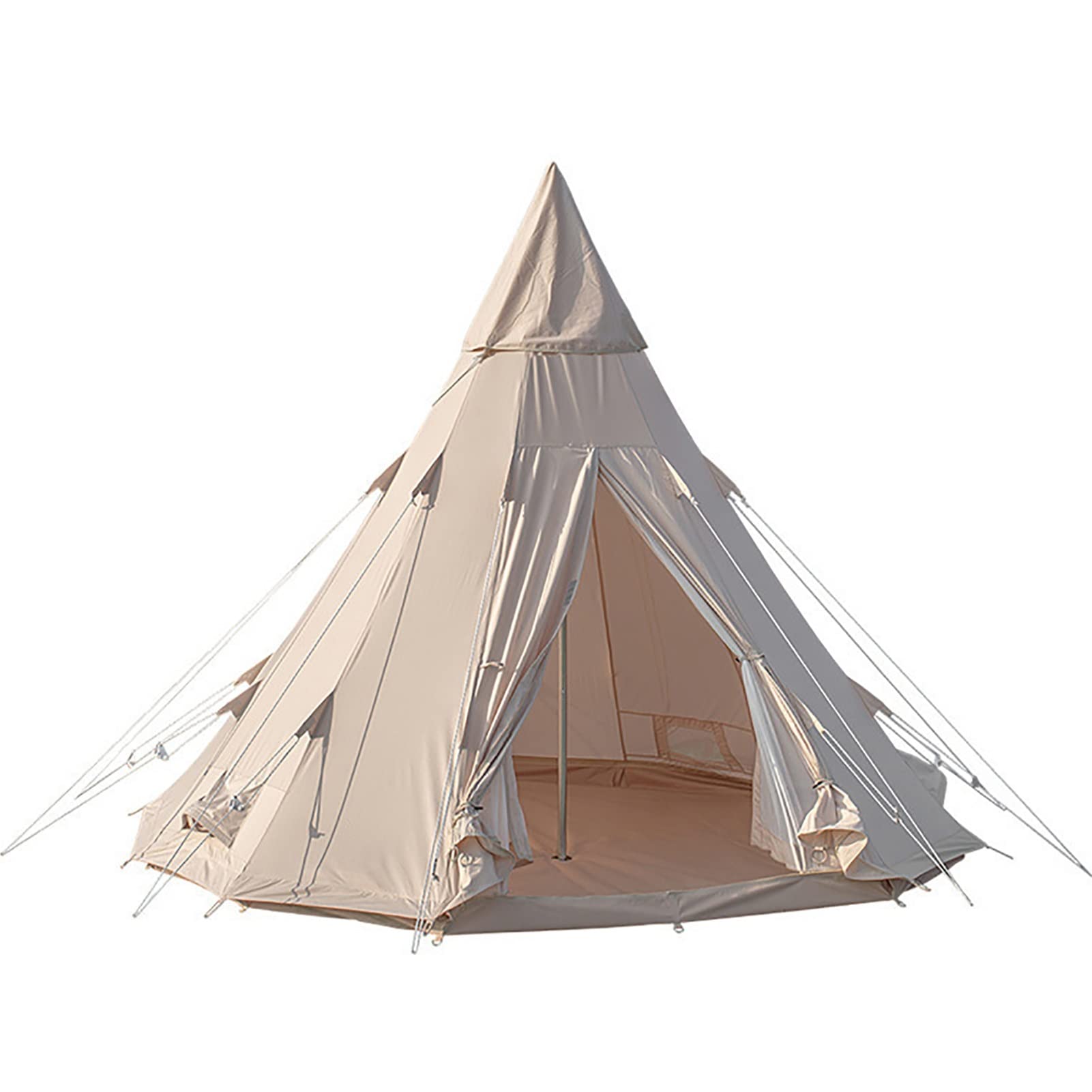 Cotton Canvas Pyramid Tent – Waterproof 3–4 Person All-Season Glamping Shelter 4×4×3m