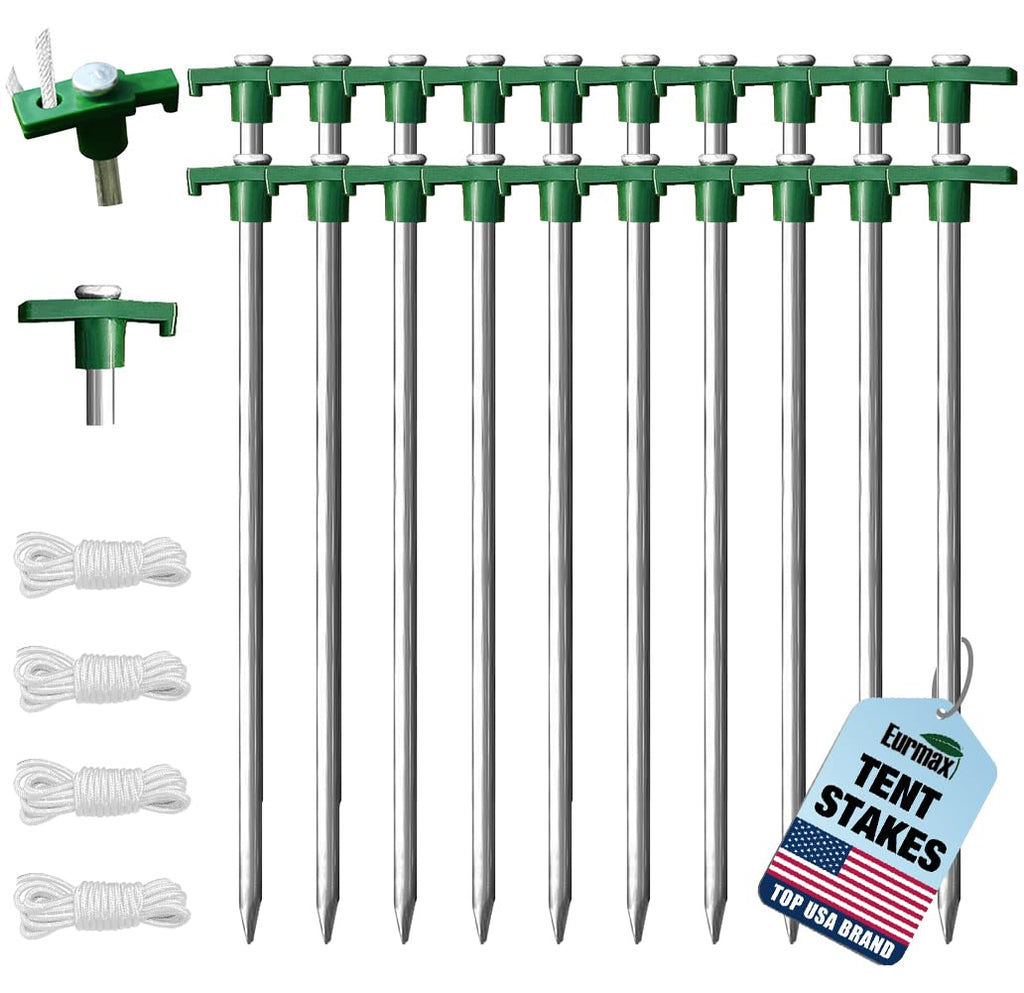Galvanized Tent Stakes & Hammer Set – Heavy-Duty Non-Rust Anchors for Camping & Canopies