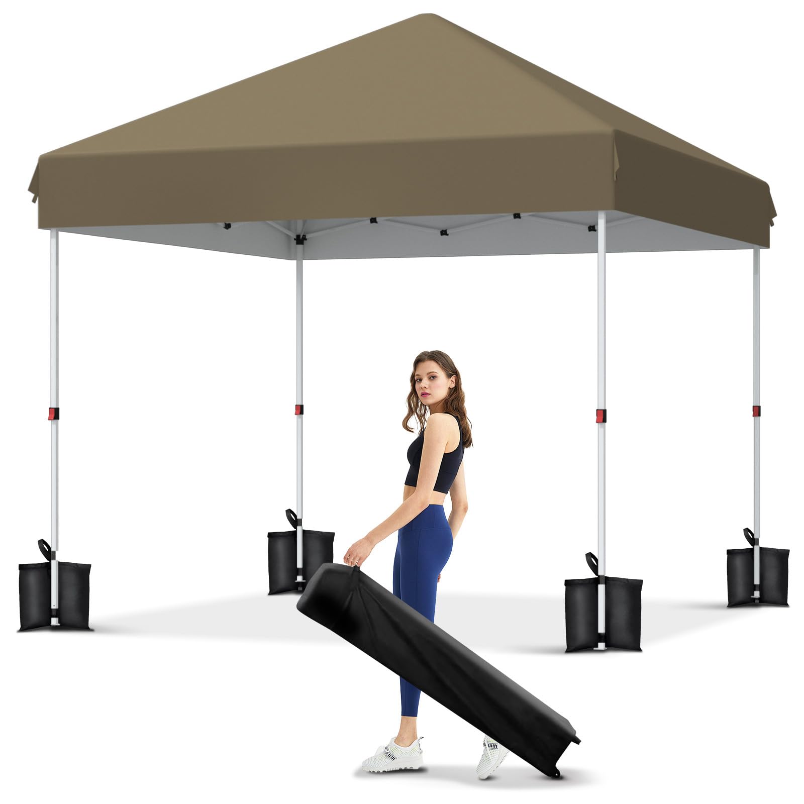 10 × 10 FT Heavy-Duty Pop-Up Canopy Tent – One-Person Setup, Waterproof UPF 50+ Shelter for Events & Markets