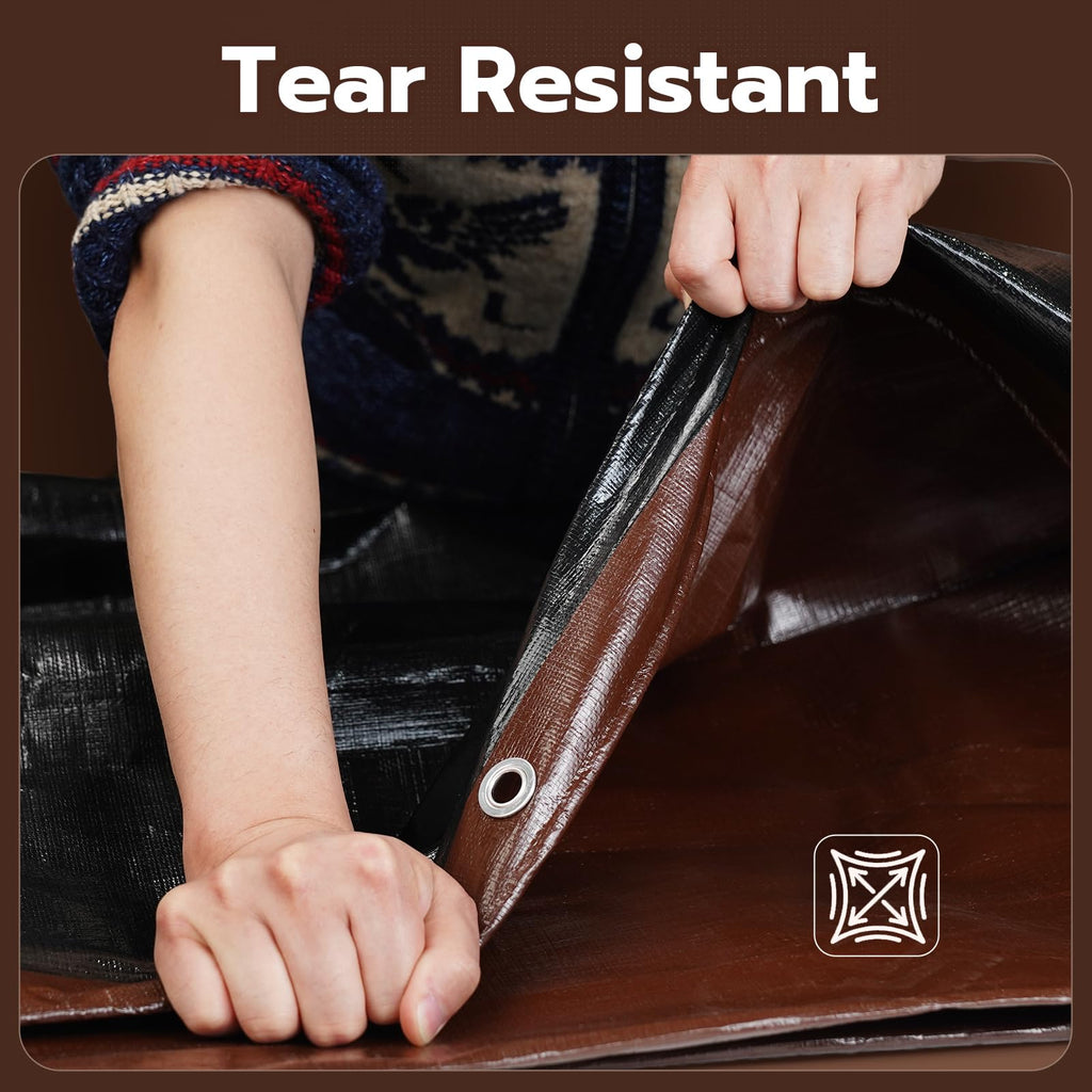 Waterproof Poly Tarp – Heavy-Duty Protective Tarpaulin with Grommets for Canopies, Boats & Pool Covers