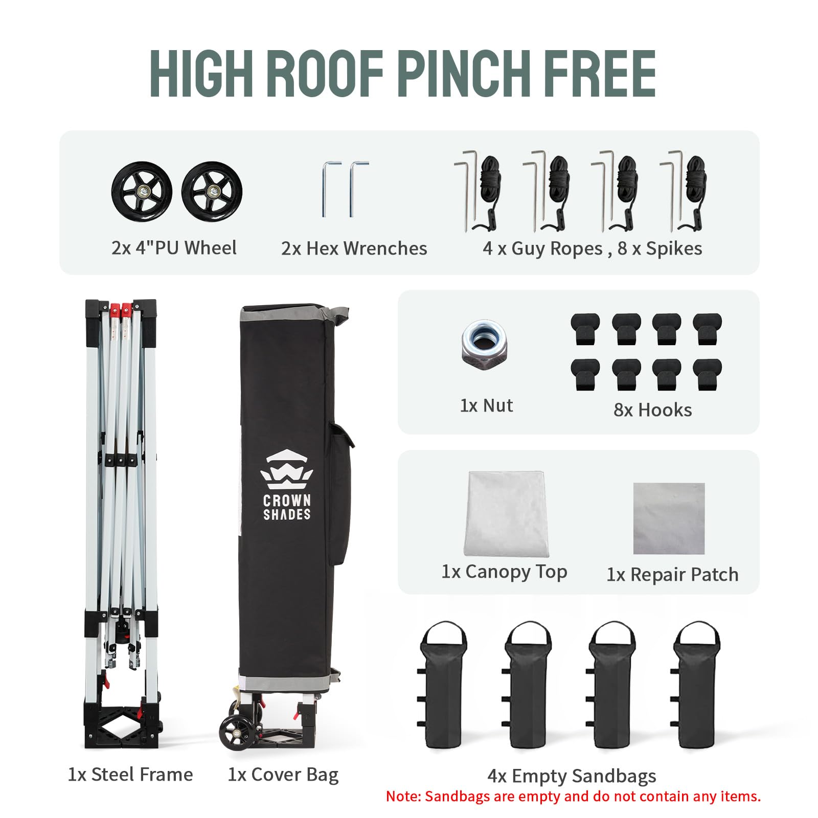 Commercial Pop-Up Canopy Tent – Instant 1-Person Setup with 400D Silver-Coated Fabric, Wheels & Carry Bag