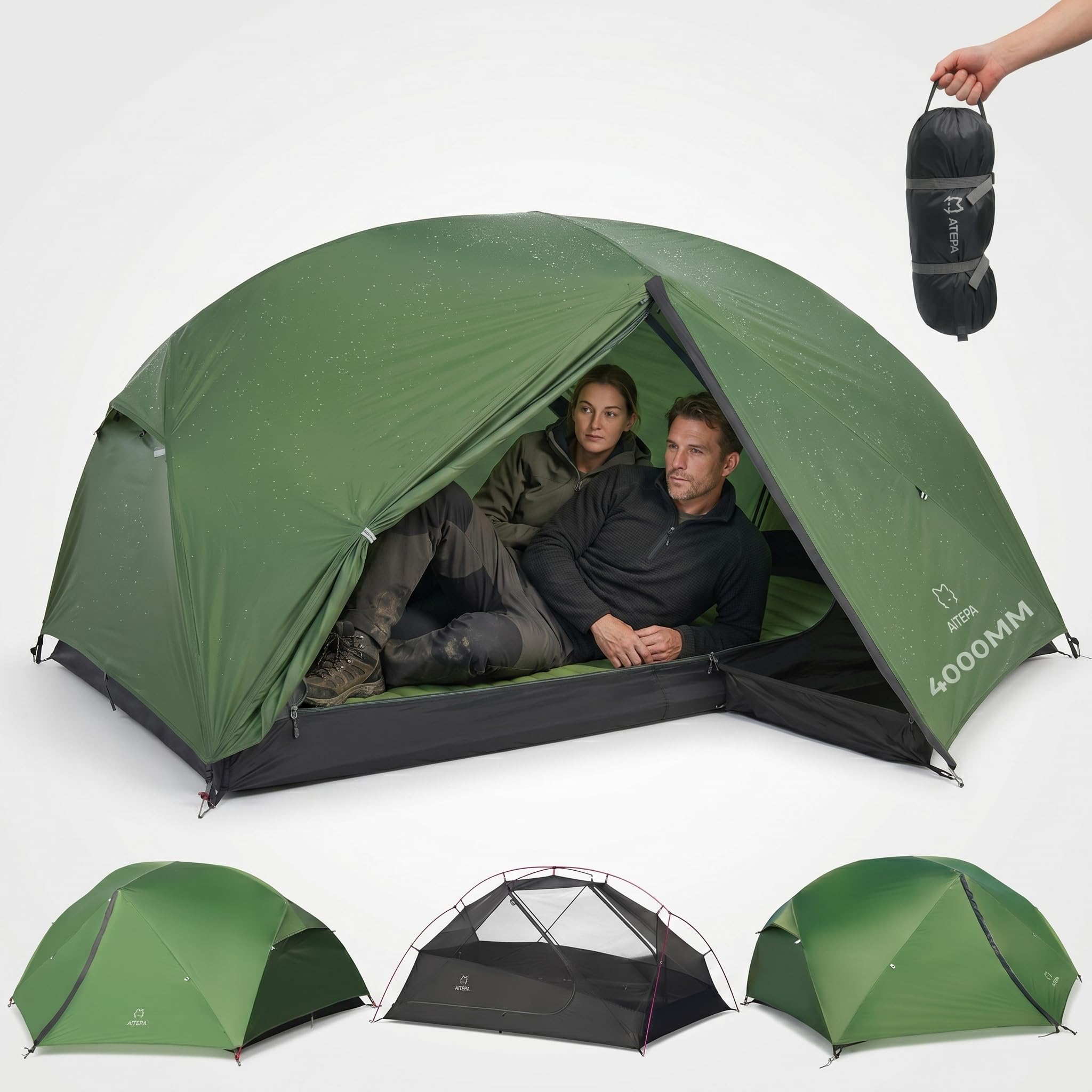 Ultralight 1–2 Person Backpacking Tent – 20D SilNylon 4-Season Waterproof Freestanding Shelter with Vestibule